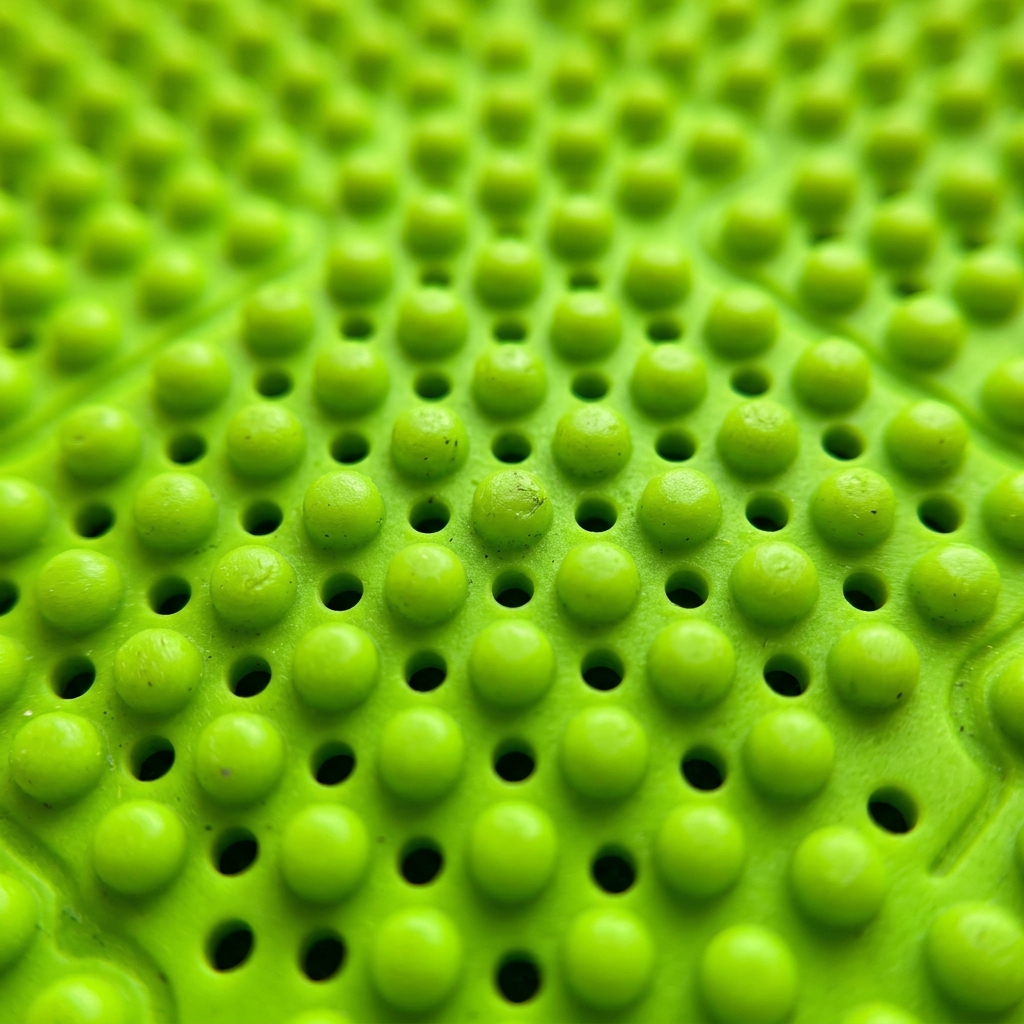 형광 연두색 지압 패드 매크로 컷